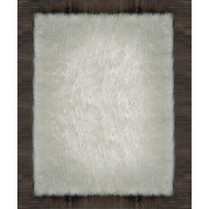Kroma Carpets Faux Fur White Area Rug KRCA1007